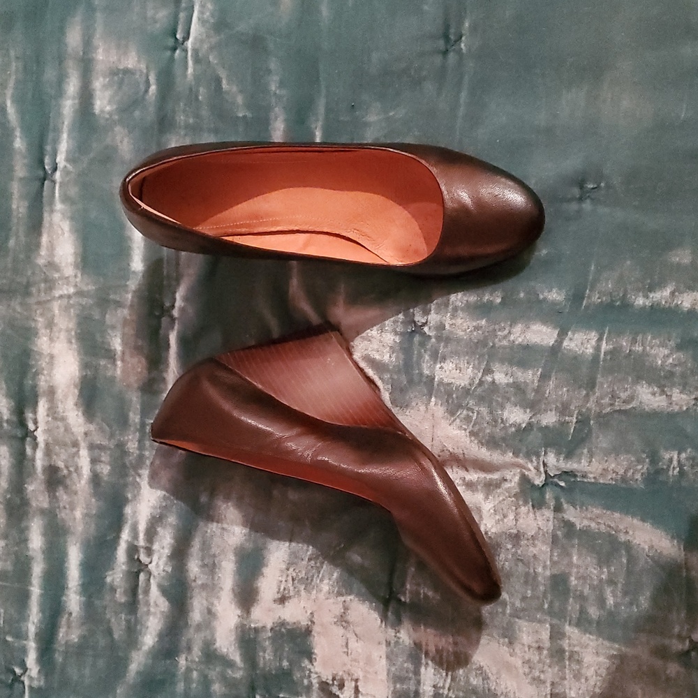 BLACK Clark's Artisan Elegant Leather Women's Wedge Heels